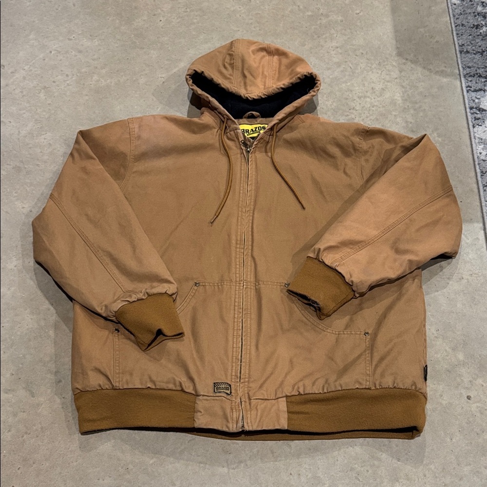 Rugged Tan Hooded Jacket for Men